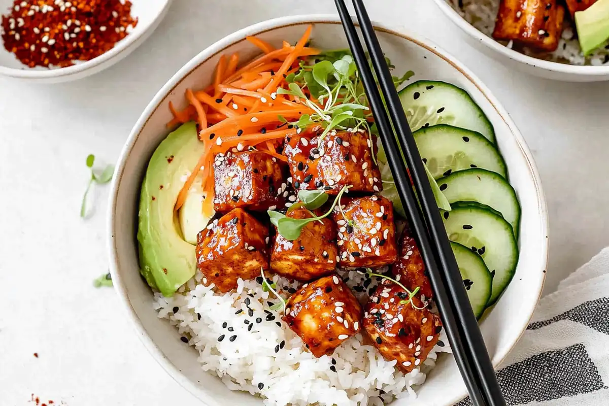 Crispy Gochujang Tofu Korean Sweet, Spicy & Flavor-Packed Dish 28 This crispy gochujang tofu is coated in a spicy-sweet Korean glaze for the perfect plant-based meal. Ready in 30 minutes with bold flavors!