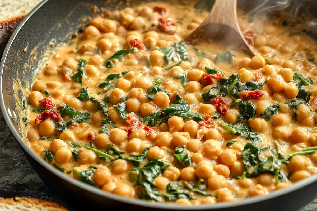 Marry Me Chickpeas – One-Pan Vegan Dinner in 15 Minutes 26 This creamy Marry Me Chickpeas recipe is a one-pan, 15-minute vegan meal packed with Tuscan flavors. Perfect for busy weeknights or cozy dinners!