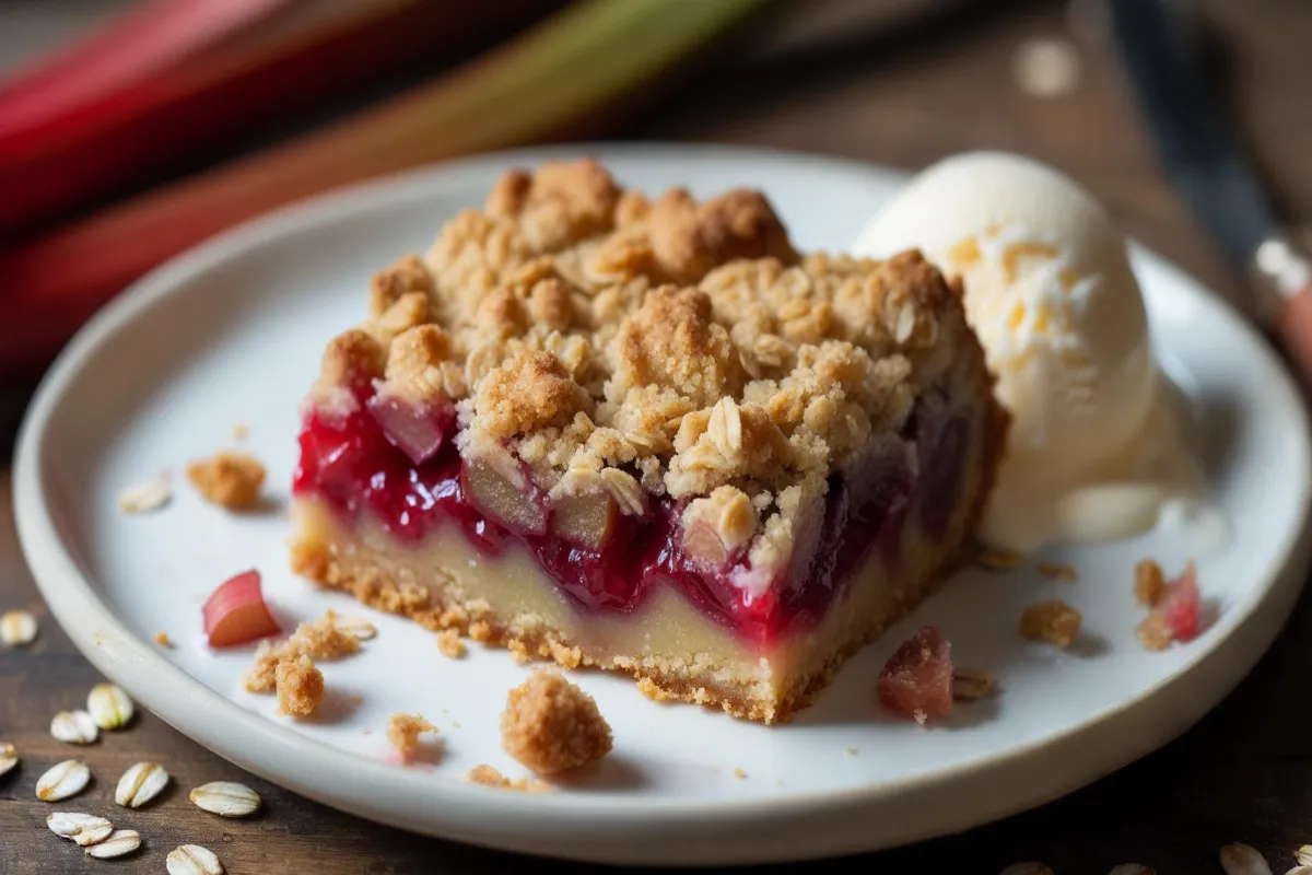 Rhubarb Crunch – The Best Sweet and Tangy Dessert 30 This Rhubarb Crunch is the perfect balance of sweet, tart, and crunchy. A simple dessert with a golden oat topping and tangy rhubarb filling.