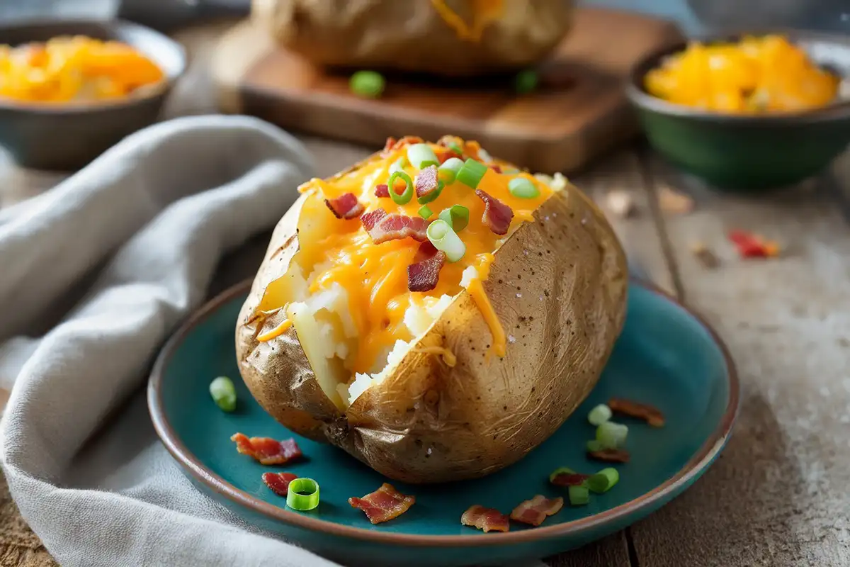 Air Fryer Baked Potato – Crispy Skin Inside Every Time 21 Make the perfect air fryer baked potato with crispy skin and a fluffy center in just 40 minutes. A quick and delicious side dish or meal!