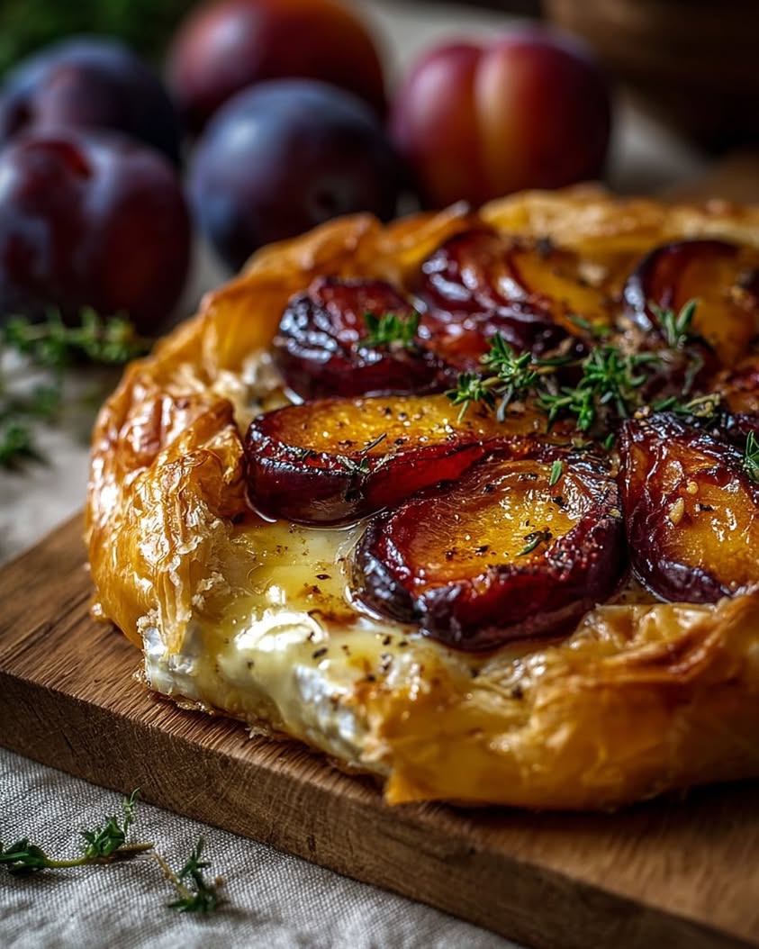 Irresistible Baked Brie with Roasted Plums and Fresh Thyme Recipe 14 baked brie roasted plums thyme