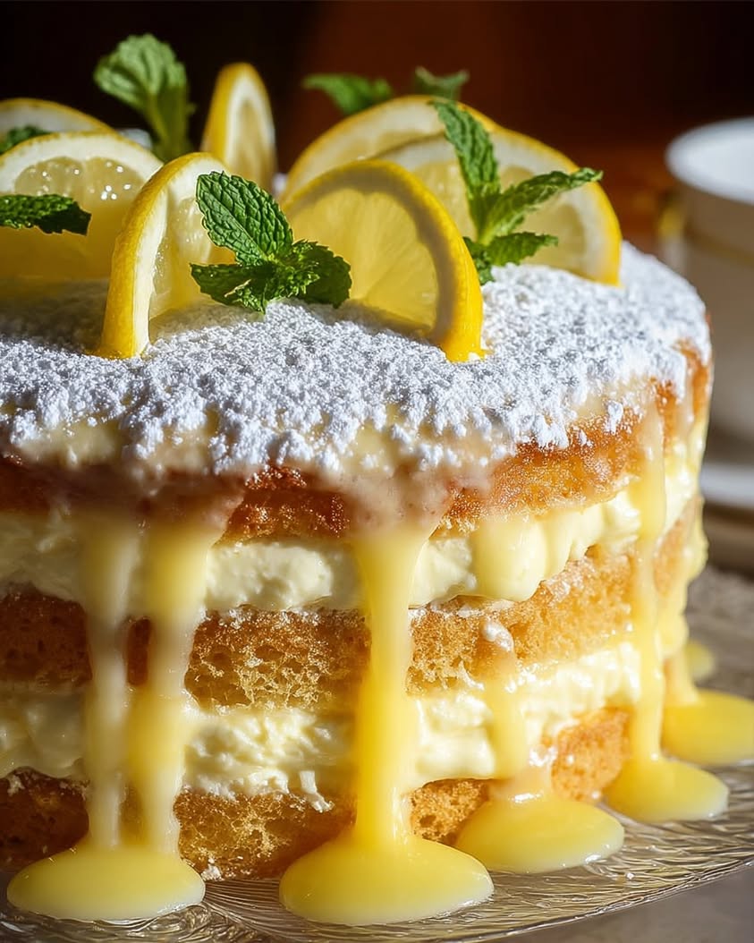 Decadent Italian Lemon Cloud Cake with Limoncello Infused Layers 10 italian lemon cloud cake limoncello
