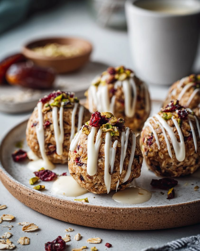 Boost Your Day with Pistachio & Cranberry Energy Bites 14 pistachio cranberry white chocolate bites