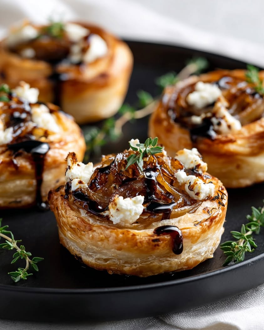 Indulge in Savory Upside-Down Caramelized Onion Goat Cheese Tarts 14 caramelized onion goat cheese tarts
