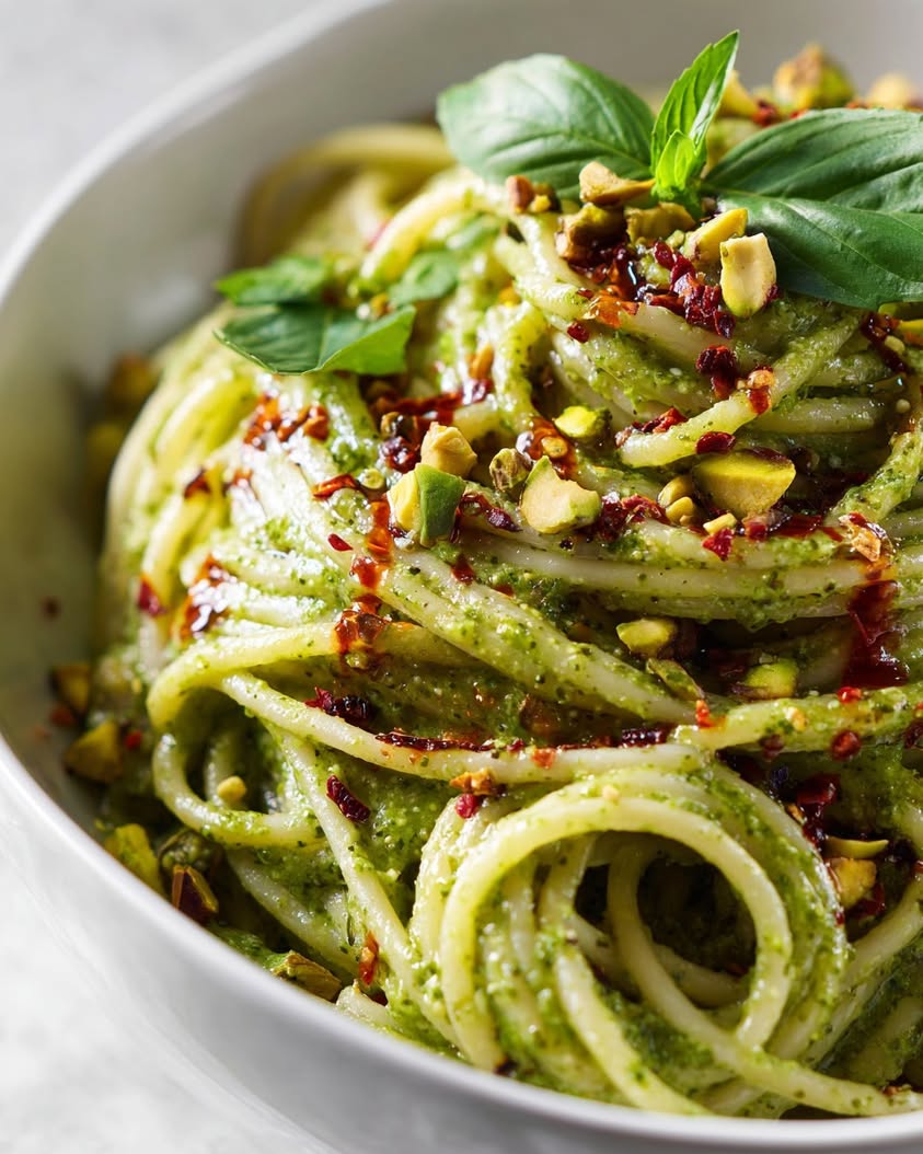 Elevate Your Pasta Game with Pistachio-Avocado Pesto and Chili Crunch 22 pistachio avocado pesto pasta
