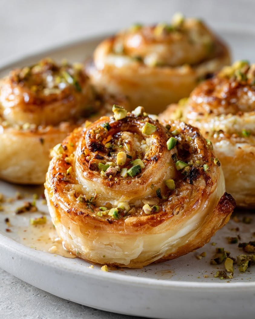Pistachio Honey Goat Cheese Puff Pastry Pinwheels Recipe 17 pistachio honey goat cheese pinwheels