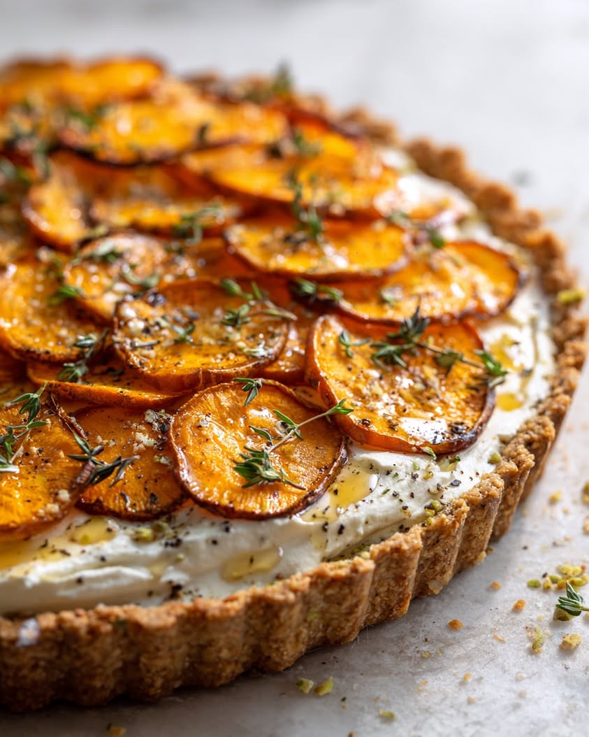 Indulge in a Savory Pistachio Tart with Whipped Feta Delight 18 savory pistachio crust tart