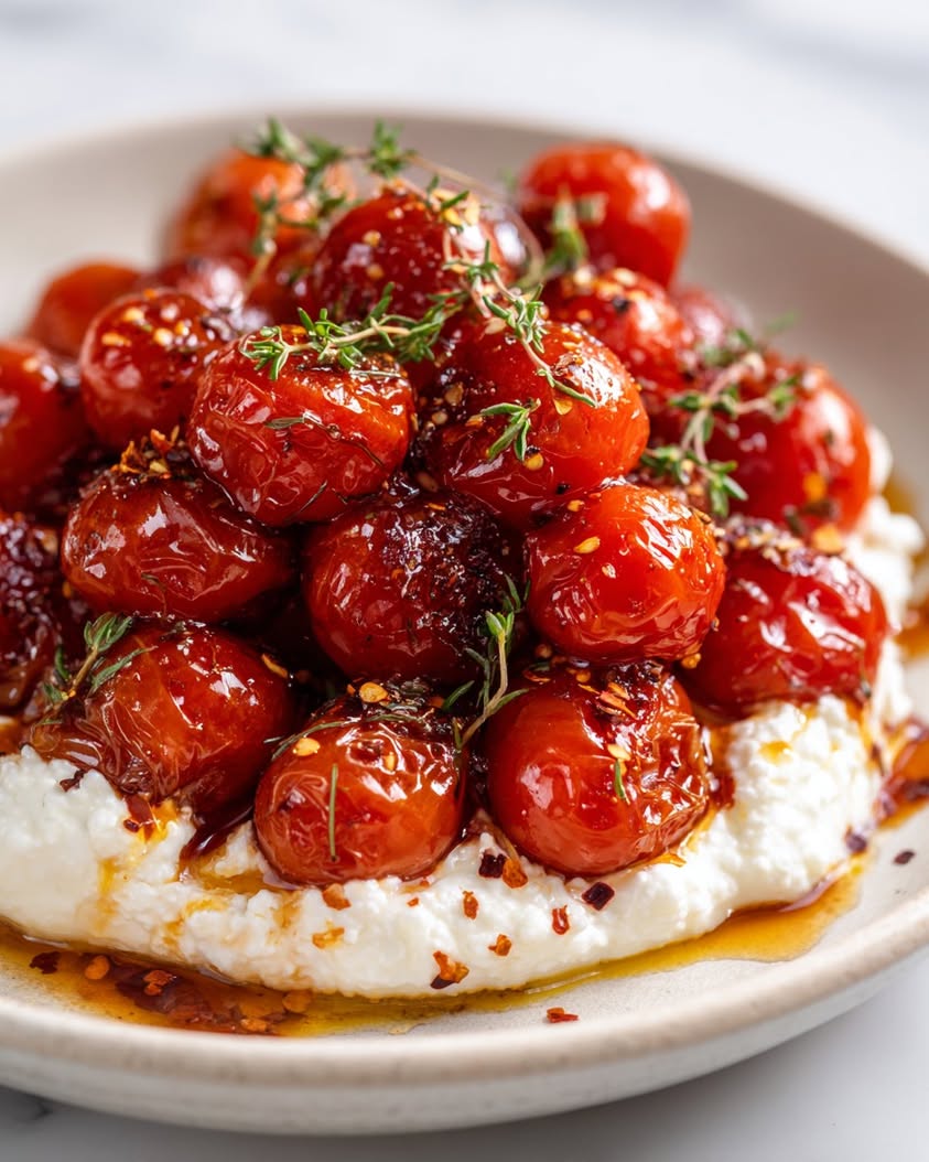 Sweet-Heat Cherry Tomatoes with Whipped Feta Recipe 18 sweet heat cherry tomatoes whipped feta