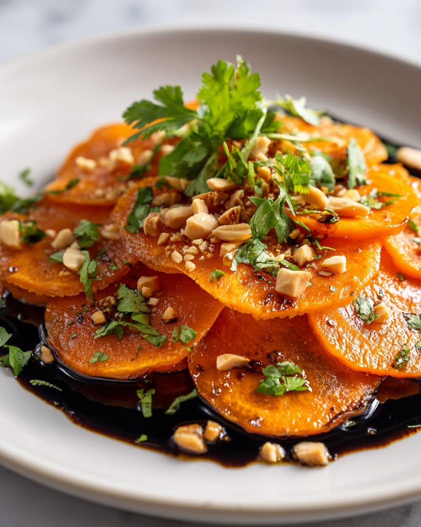 Sweet Potato Crudo with Black Garlic Lime Vinaigrette Recipe 16 sweet potato crudo garlic vinaigrette