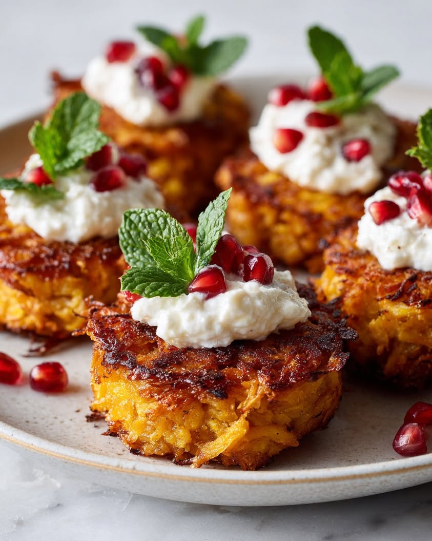 Sweet Potato Rösti with Whipped Feta and Pomegranate Recipe 20 sweet potato rosti whipped feta