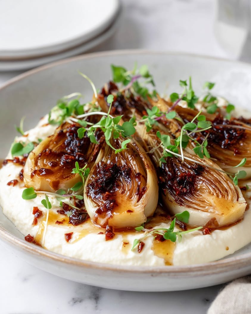 Swicy Caramelized Endive with Whipped Burrata Recipe 17 swicy caramelized endive whipped burrata