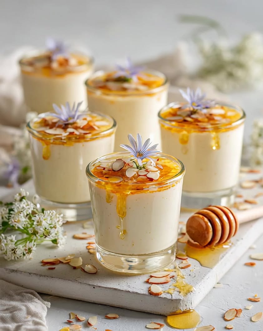 Indulge in Deliciously Creamy Almond Honey Panna Cotta Cups 14 almond honey panna cotta cups