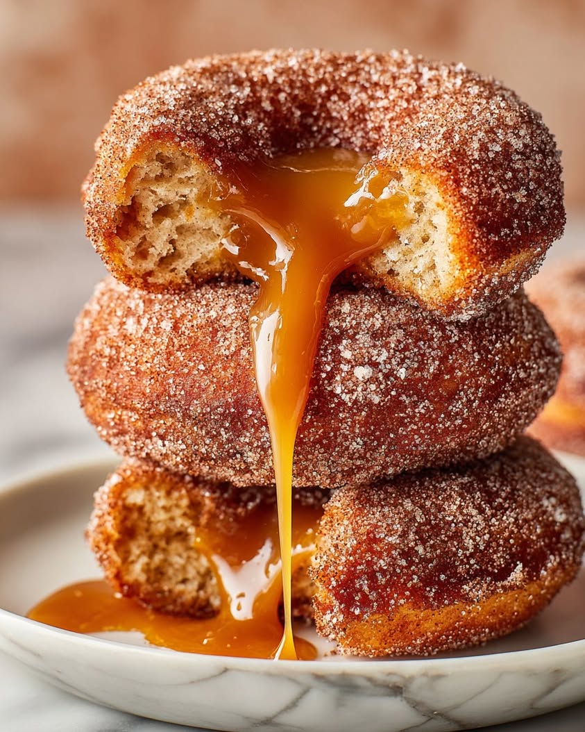 Caramel Apple Fritter Ring with a Molten Cinnamon Core 3 caramel core apple donut