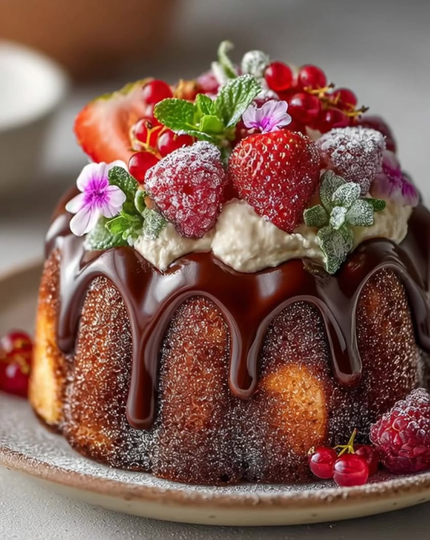 Indulge in Decadence: Chocolate Ganache Bundt Cake with Berries 22 chocolate ganache bundt cake berries