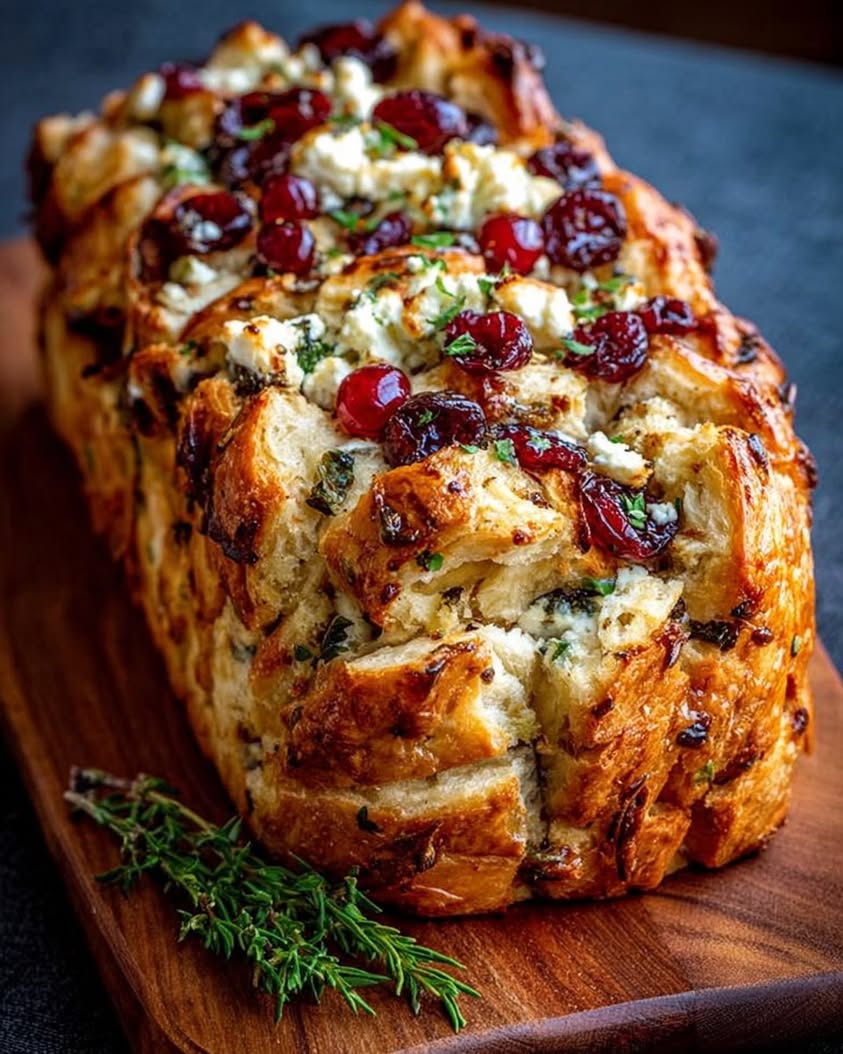 Cranberry Feta Sourdough Pull-Apart Bread Recipe for the Holidays 3 cranberry feta sourdough pull apart bread