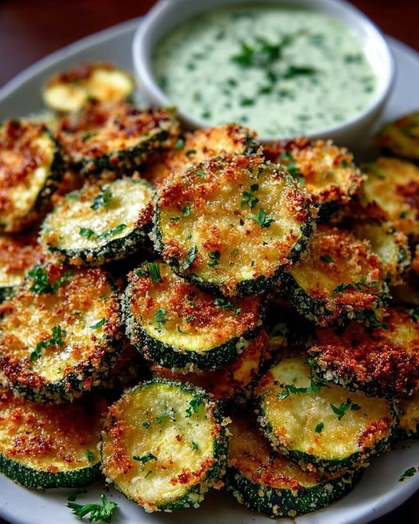 Crispy Baked Zucchini Chips with Creamy Basil Mayo Dip 3 crispy zucchini chips basil mayo