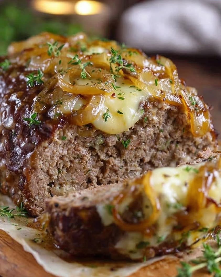 Crockpot French Onion Meatloaf with Melted Swiss Cheese Recipe 3 crockpot french onion meatloaf