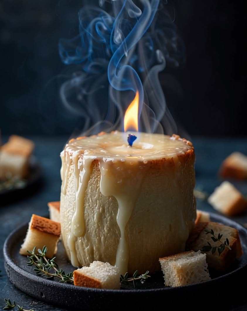 The Ultimate Flaming Baked Brie Recipe for a Dramatic Night In 3 flaming cheese bite dip