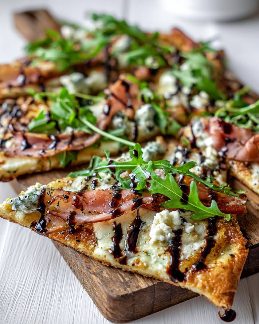 Indulge in the Ultimate Gourmet Pear and Gorgonzola Lavash Pizza 11 gourmet pear prosciutto gorgonzola pizza