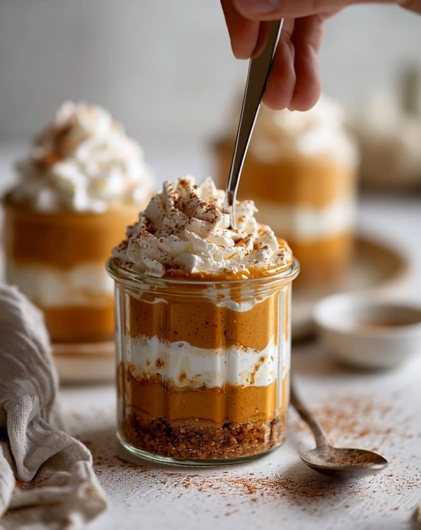 No-Bake Pumpkin Cheesecake in a Jar: An Easy Autumn Dessert 3 jar of autumn comfort no oven