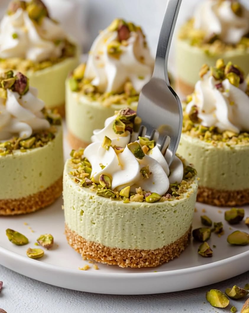 Irresistible No-Bake Mini Pistachio Cheesecakes for Dessert Lovers 15 no bake pistachio cheesecakes
