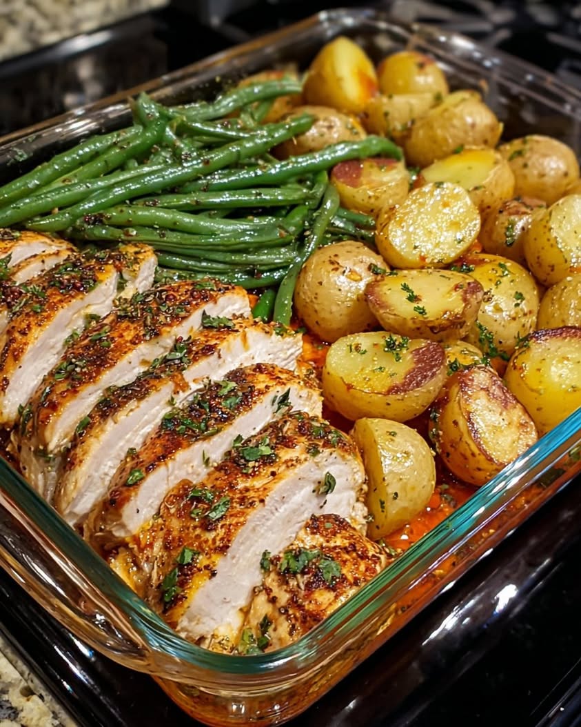 One-Pan Herb Roasted Chicken with Potatoes and Green Beans 3 one pan herb roasted chicken