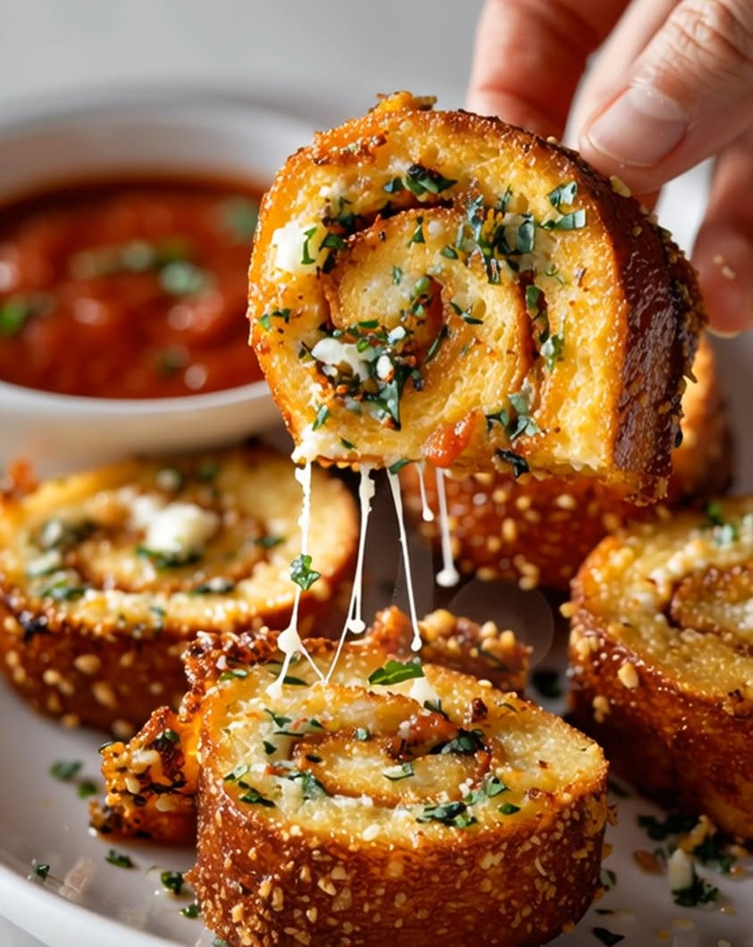 Savory French Toast Roll-Ups with Parmesan and Herbs 3 parmesan herb roll up dippers