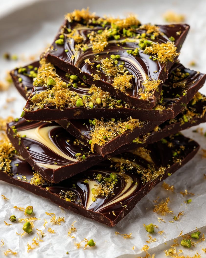 Irresistible Pistachio Tahini Chocolate Bark with Crunchy Kataifi Delight 11 pistachio tahini chocolate bark kataifi