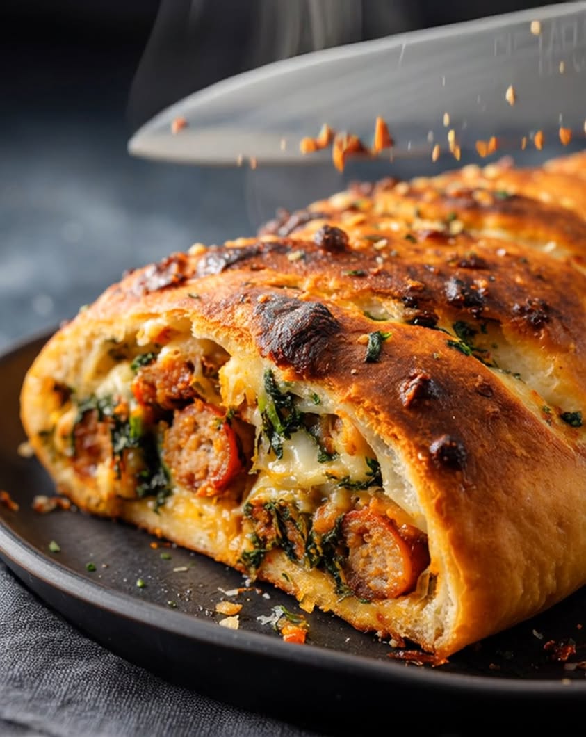 Sausage and Rabe Swirl Stromboli: An Easy Cheesy Dinner 3 sausage rabe stromboli