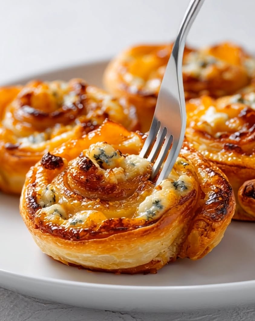 Golden Pear and Cheese Pastry Spirals: An Irresistible Appetizer 3 spiced pear cheese pastry spiral
