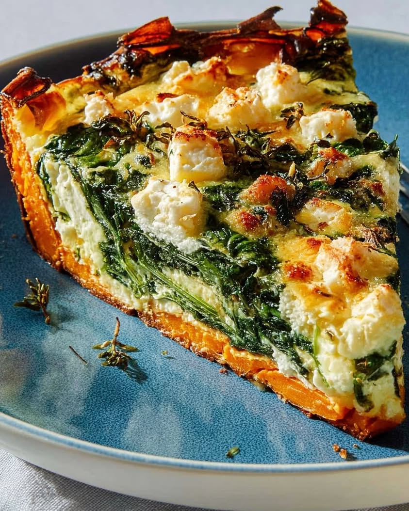 Spinach and Feta Quiche with a Healthy Sweet Potato Crust 3 spinach feta quiche sweet potato crust