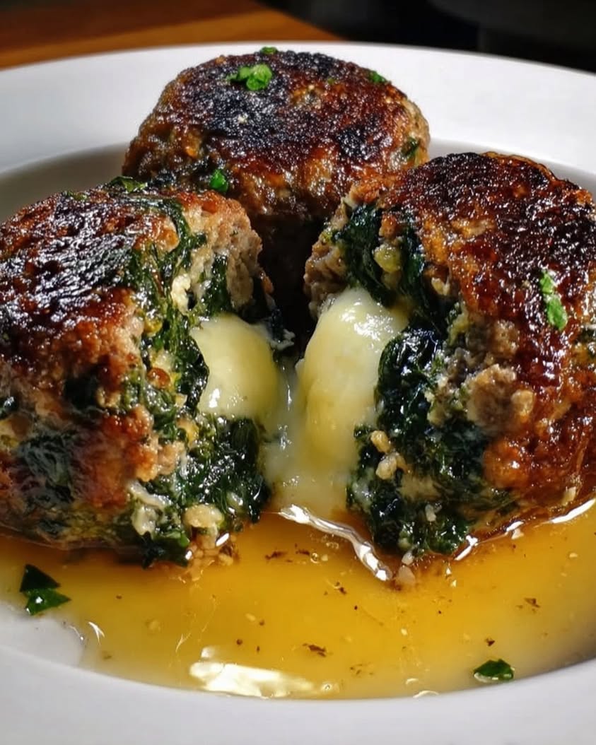 Spinach Garlic Meatballs Stuffed with Mozzarella Recipe 3 spinach garlic meatballs stuffed mozzarella