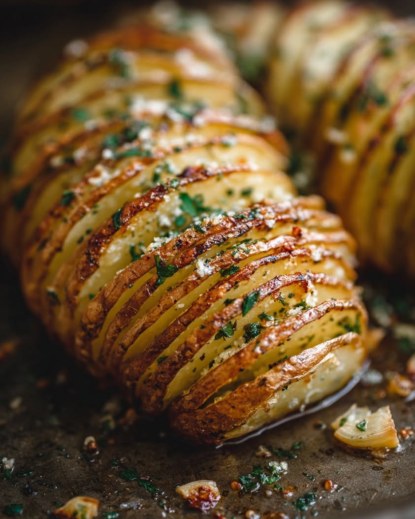 Crispy Accordion Potatoes with Parmesan Garlic Butter Recipe 16 accordion potatoes parmesan garlic butter