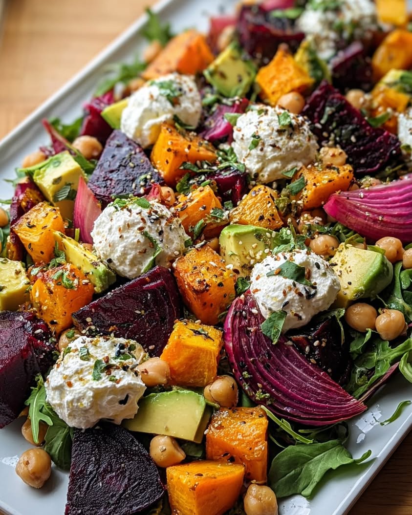 Autumn Harvest Salad with Whipped Ricotta and Crunchy Chickpeas 21 autumn harvest salad whipped ricotta