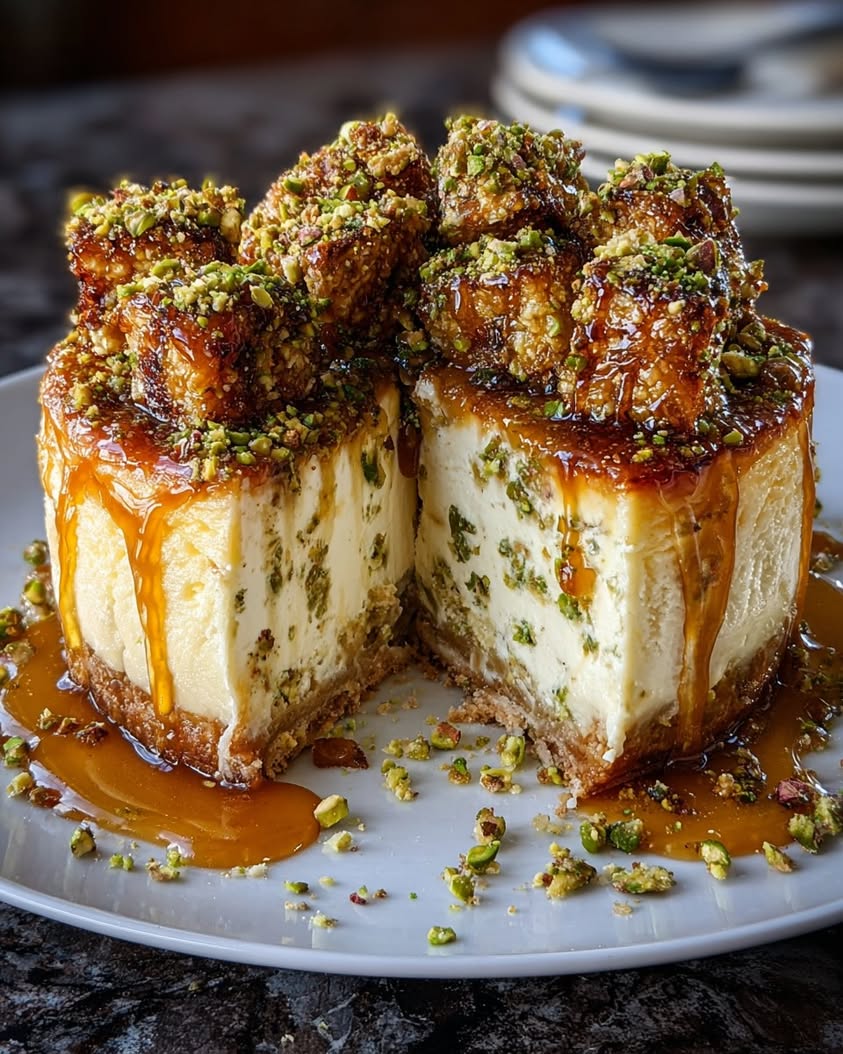 Baklava Pistachio Cheesecake Supreme: An Epic Fusion Dessert 22 baklava pistachio cheesecake supreme