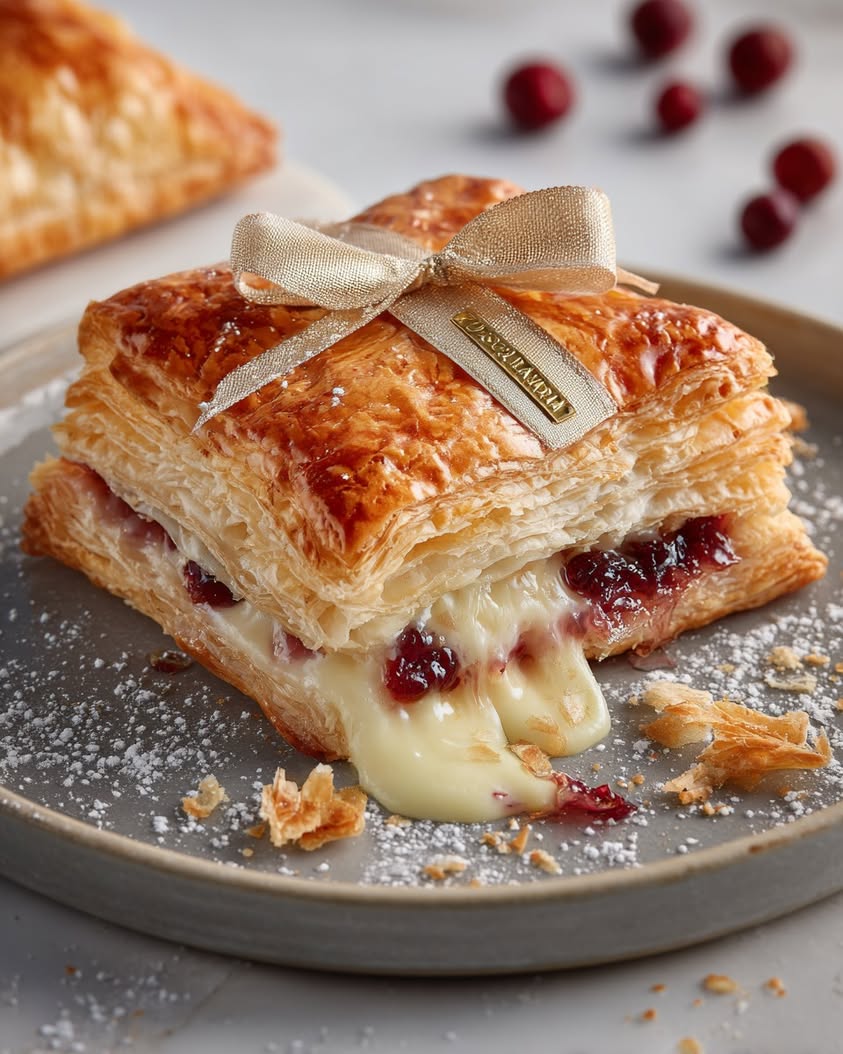 How to Make a Festive Brie-Stuffed Puff Pastry Gift Box 3 brie stuffed puff pastry gift