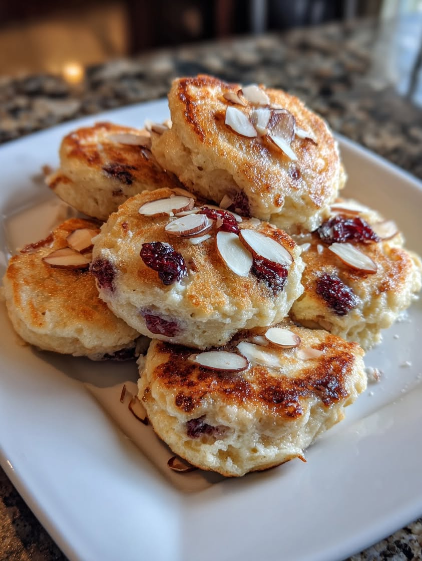 Cherry Almond Cottage Cheese Pancake Bites for a Protein Breakfast 3 cherry almond cottage cheese pancakes