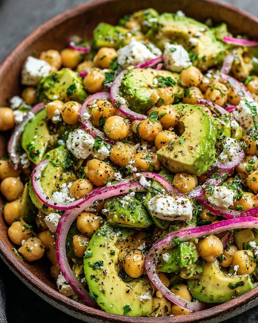 Zesty Chickpea Feta Avocado Salad Recipe for a Quick Lunch 3 chickpea feta avocado salad
