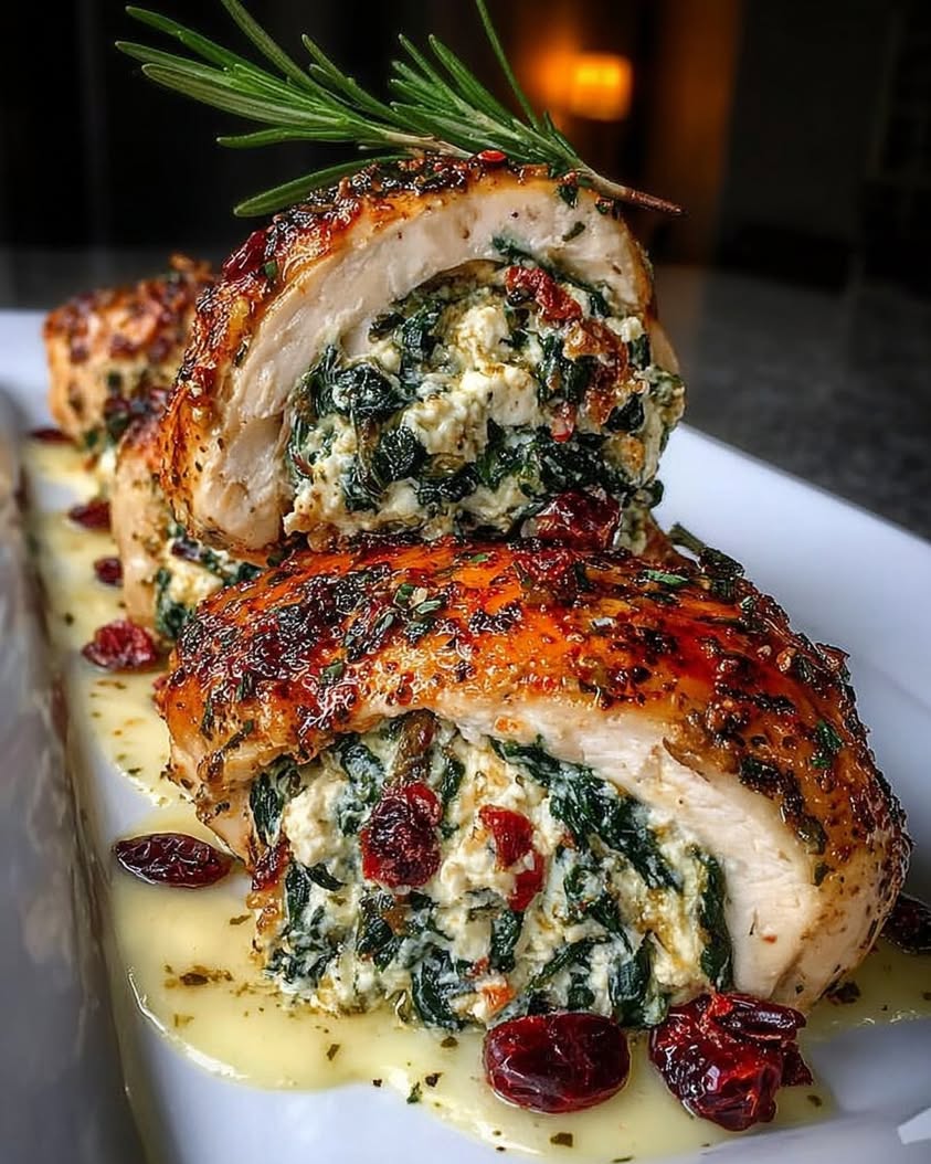 Creamy Spinach and Cranberry Stuffed Chicken Breast Recipe 3 cranberry spinach stuffed chicken