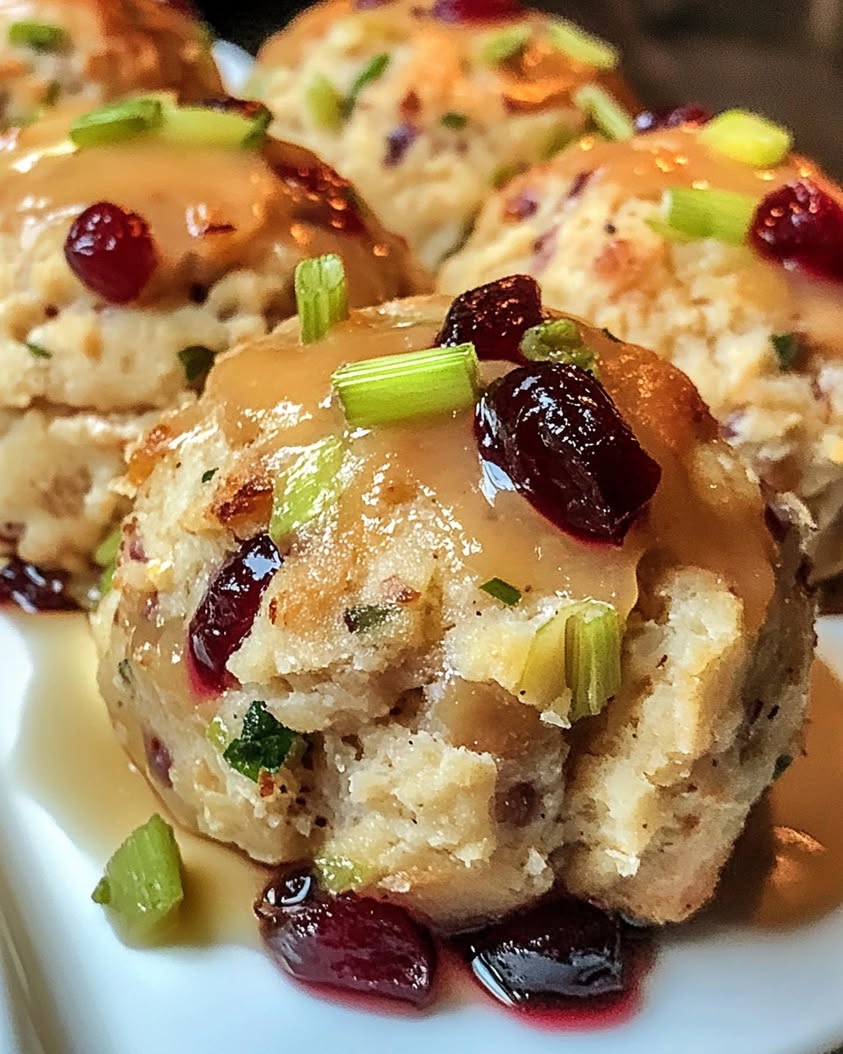Easy Cranberry Turkey Stuffing Balls for a Festive Holiday Meal 3 cranberry turkey stuffing balls