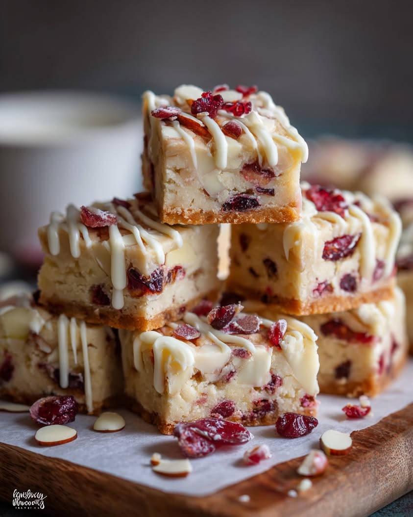 Cranberry White Chocolate Almond Shortbread Bars Recipe 15 cranberry white chocolate shortbread