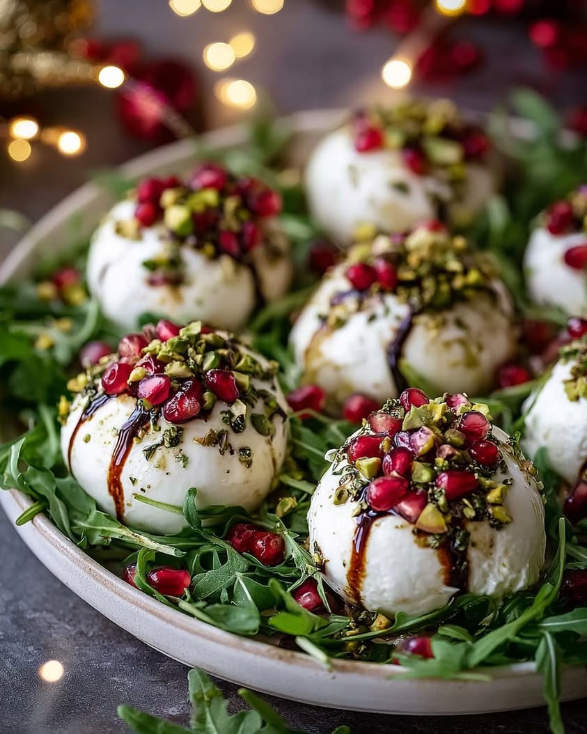 Creamy Burrata Christmas Salad with Festive Red and Green 3 creamy burrata festive christmas platter