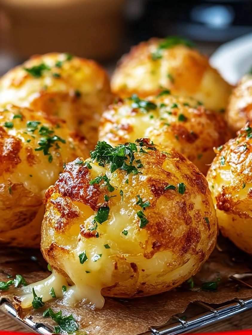 Crispy Potato and Cheese Bombs with Garlic Butter Recipe 23 crispy potato cheese bombs garlic