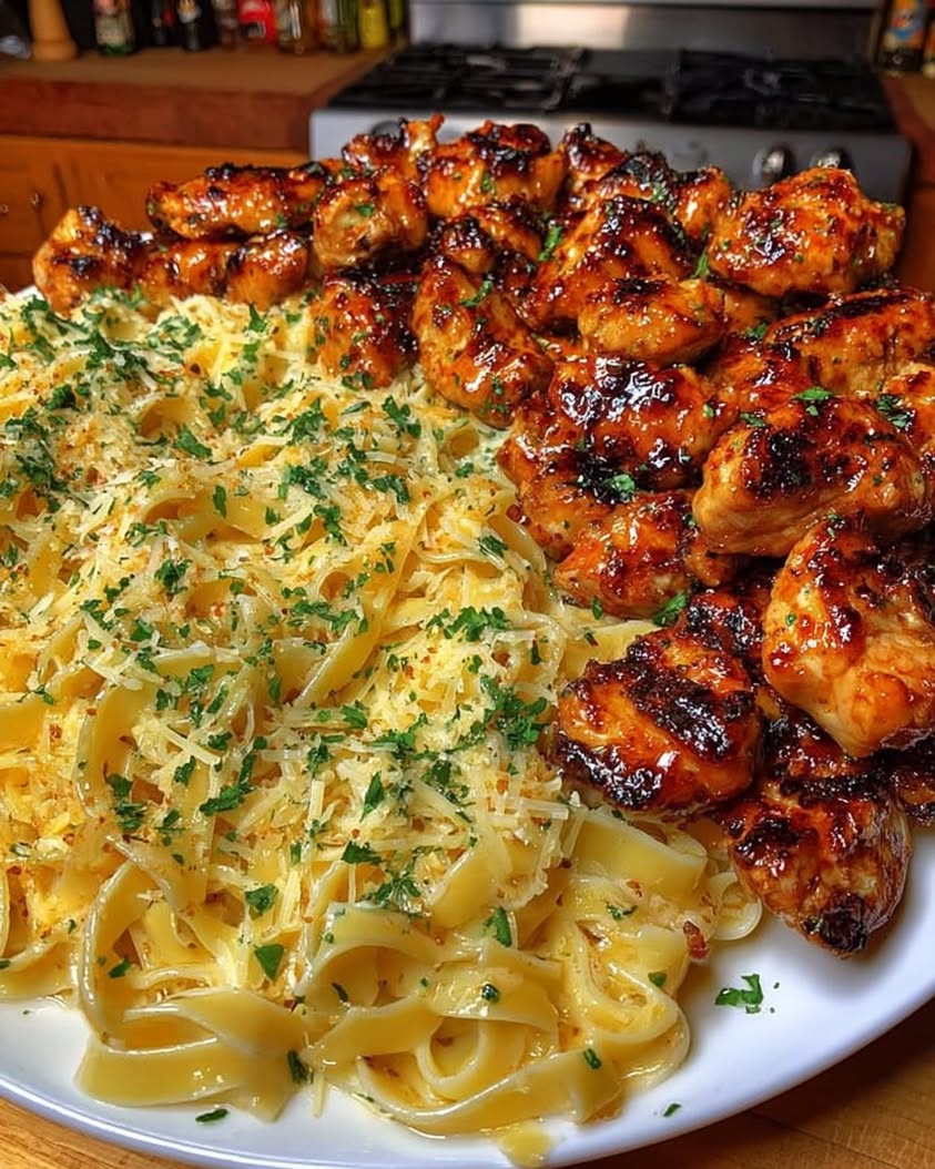 Garlic Cajun Chicken with Cheesy Mozzarella Linguine Recipe 3 garlic cajun chicken cheesy linguine