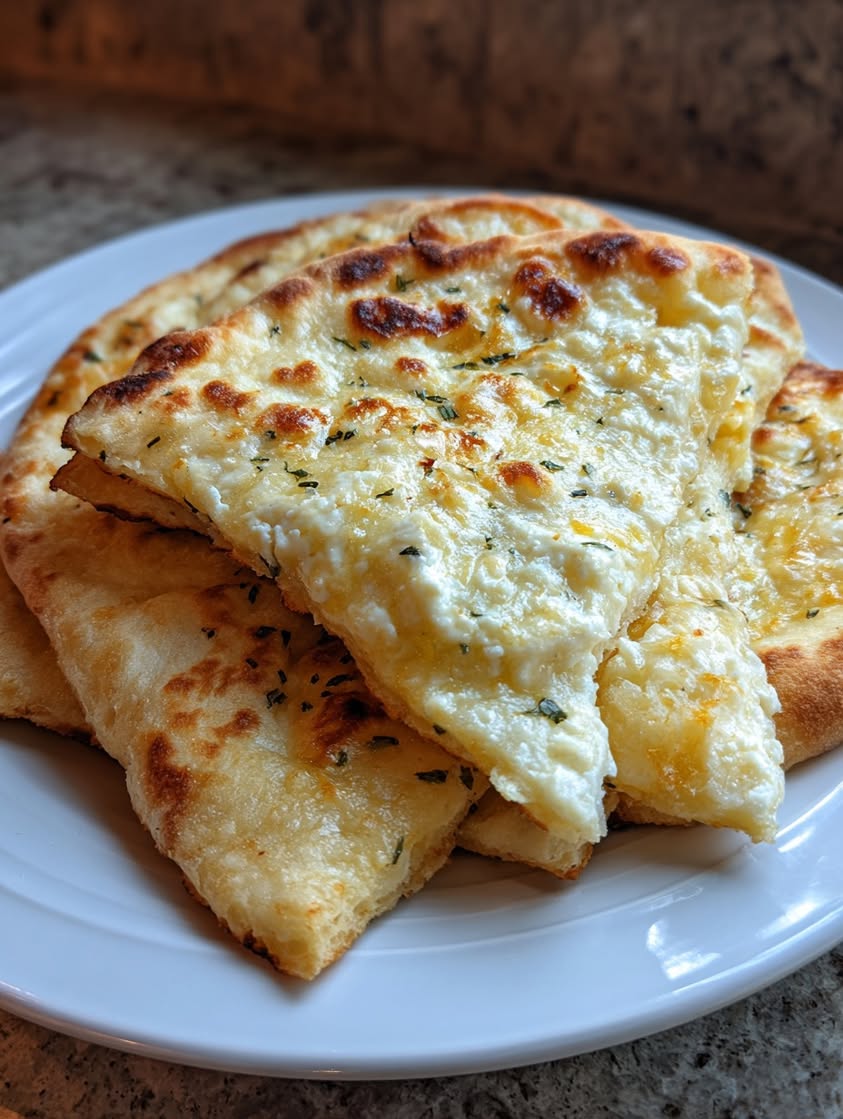 Soft Garlic Cottage Cheese Flatbread: Gluten-Free & Cheesy 3 garlic cottage cheese flatbread