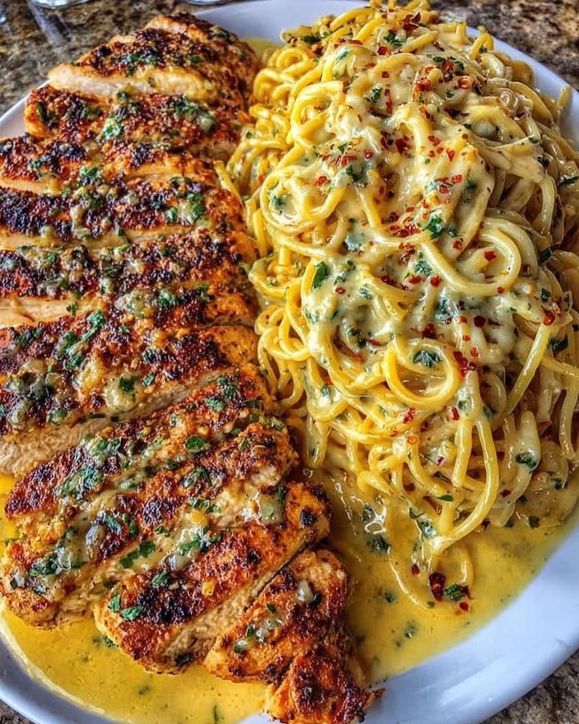 Creamy Cajun Chicken Spaghetti with Garlic Parmesan Sauce 3 garlic parmesan chicken spaghetti