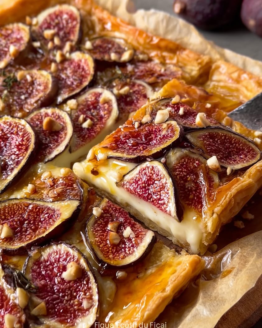 Honey Fig and Brie Puff Pastry Tart with Warm Honey 3 honey fig brie puff pastry tart