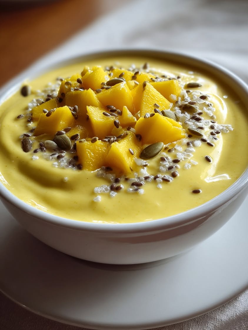 Creamy Mango Cottage Cheese Smoothie Bowl Recipe for a Tropical Breakfast 3 mango cottage cheese smoothie bowl