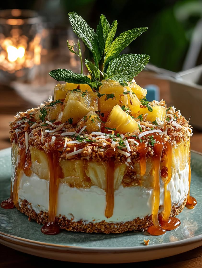 Enchanted Pineapple Pavê with White Cream and Coconut 17 pave encantado abacaxi creme coco