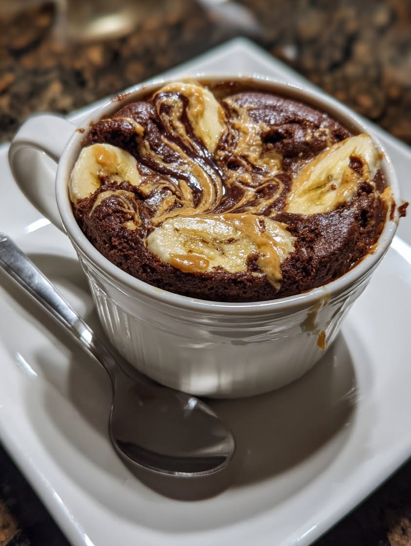 Peanut Butter Banana Cottage Cheese Mug Brownie in 5 Minutes 3 peanut butter banana cottage cheese mug brownie
